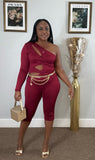 THE CROSSOVER JUMPSUIT(BURGUNDY)