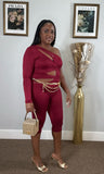 THE CROSSOVER JUMPSUIT(BURGUNDY)