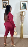 THE CROSSOVER JUMPSUIT(BURGUNDY)