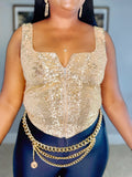SEQUIN GOLD CORSET TOP