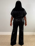 THE SEQUIN BLACK PANT SET