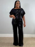 THE SEQUIN BLACK PANT SET