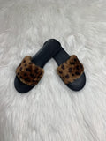 LEOPARD FUR SLIPPERS