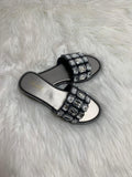 DARK GREY PEWTER SLIPPERS