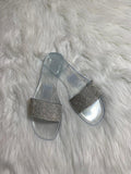 CLEAR RHINESTONE SLIPPERS